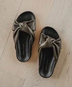 Jenni Kayne Leather Knot Sandal Olive Best