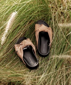 Jenni Kayne Leather Knot Sandal Taupe Outlet