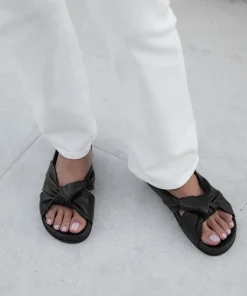 Jenni Kayne Leather Knot Sandal Black Online