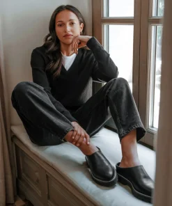 Jenni Kayne Leather Lug Mule Black Sale