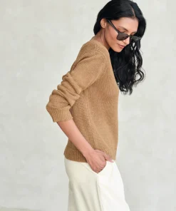 Jenni Kayne Linen Crewneck Toast Clearance