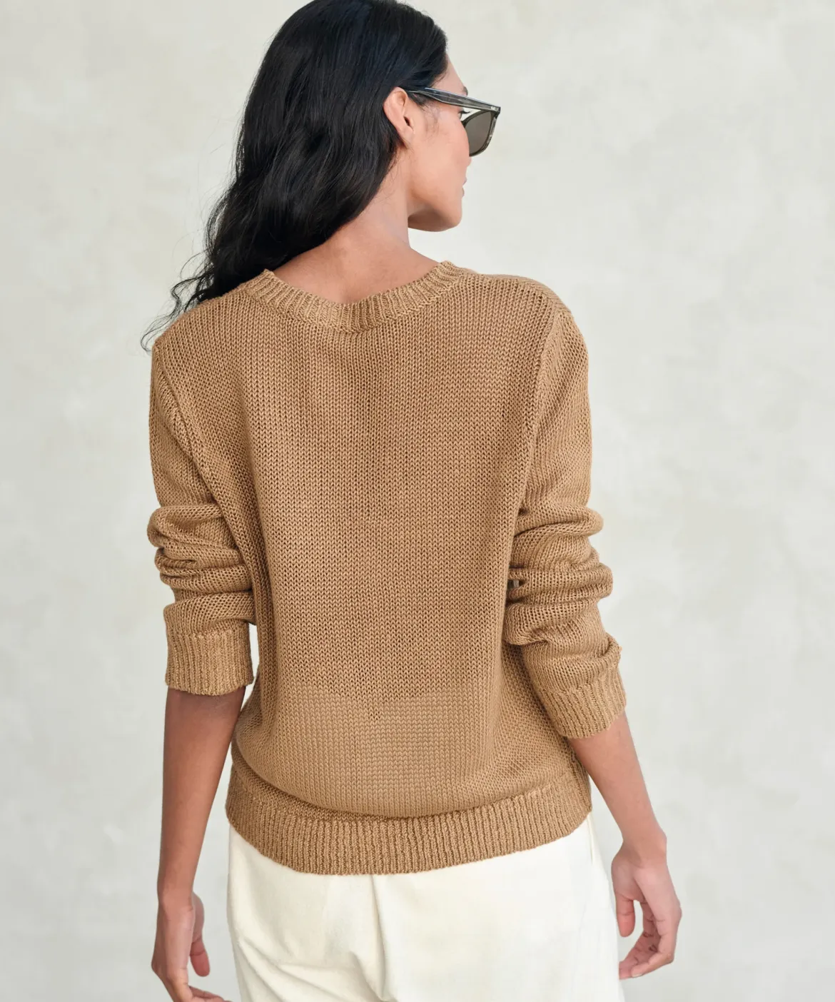 Jenni Kayne Linen Crewneck Toast Clearance