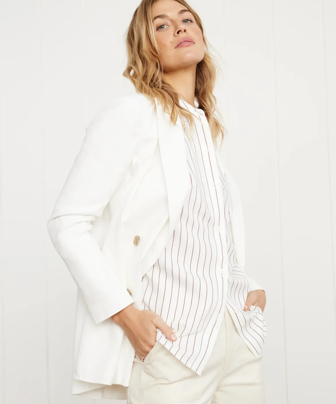 Jenni Kayne Linen Keaton Blazer Ivory Clearance