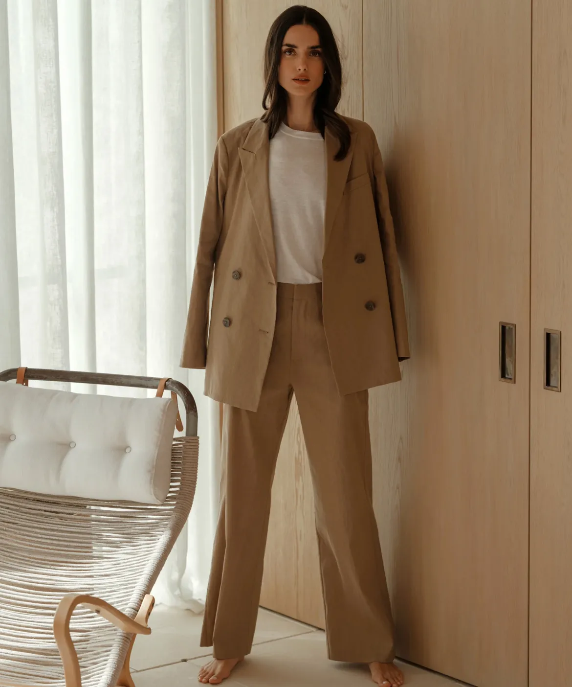 Jenni Kayne Linen Keaton Blazer Khaki Hot