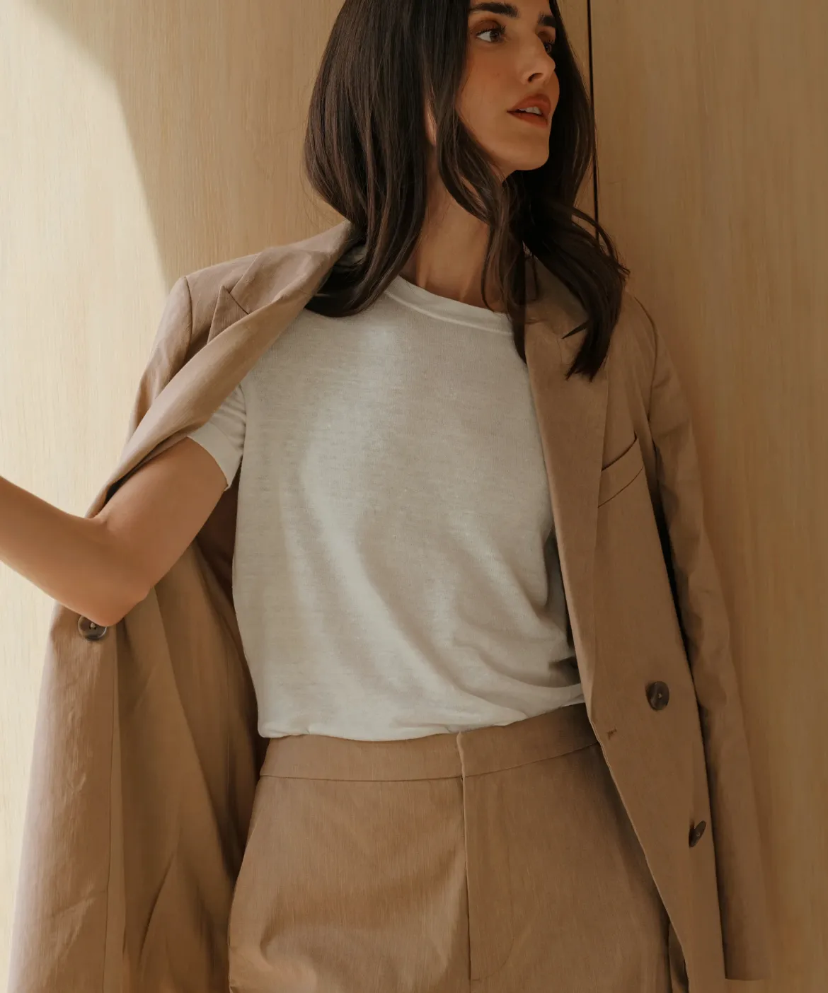 Jenni Kayne Linen Keaton Blazer Khaki Hot
