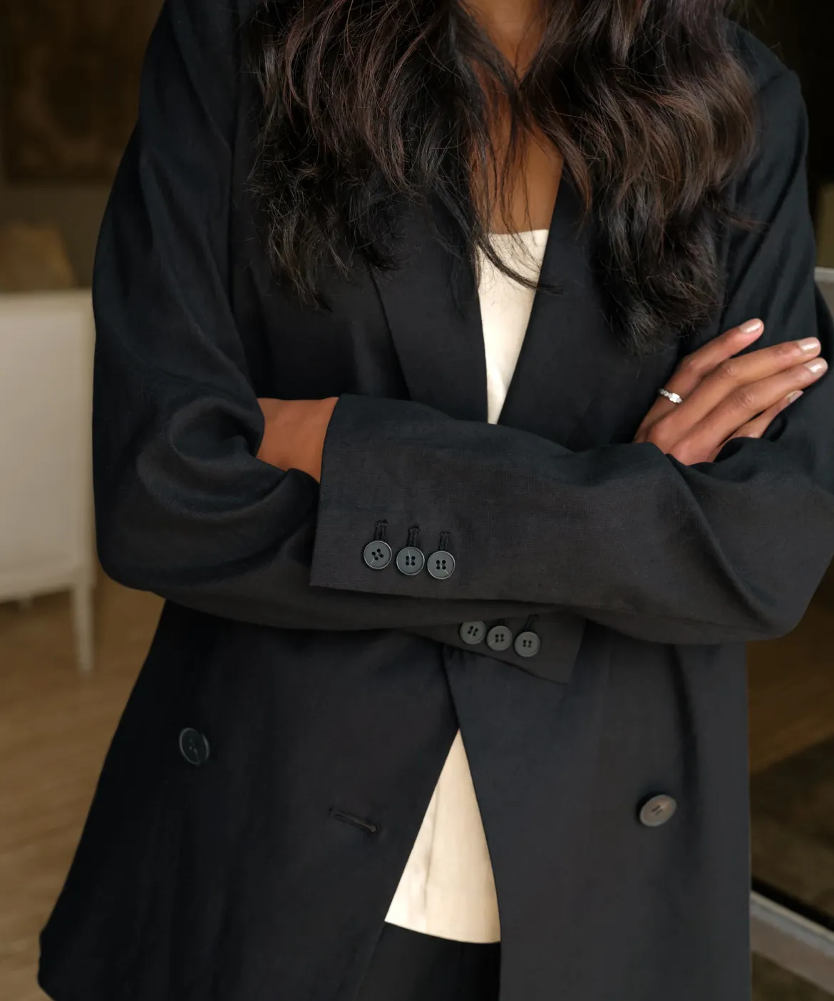 Jenni Kayne Linen Keaton Blazer Black Best