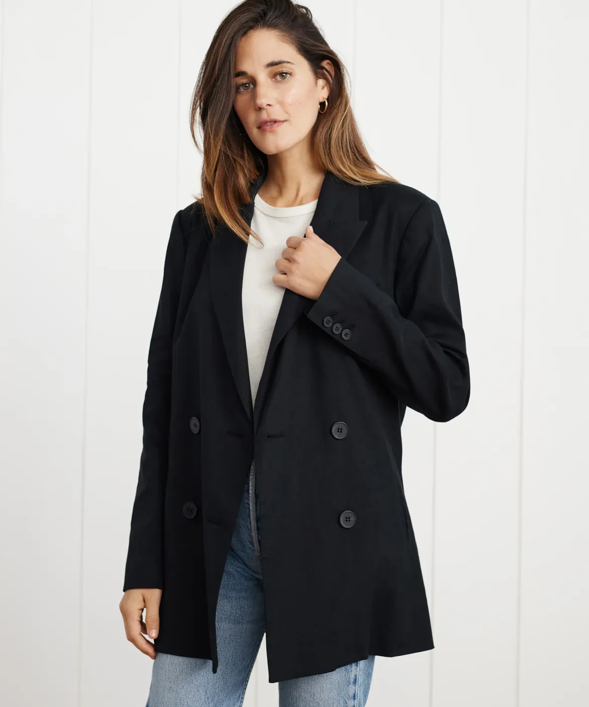 Jenni Kayne Linen Keaton Blazer Black Best