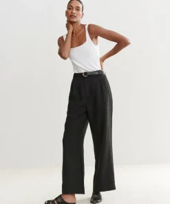 Jenni Kayne Linen Kyle Trouser Black New