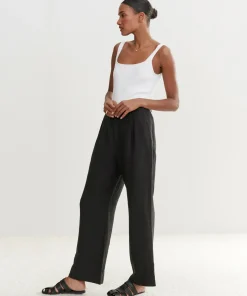 Jenni Kayne Linen Kyle Trouser Black New