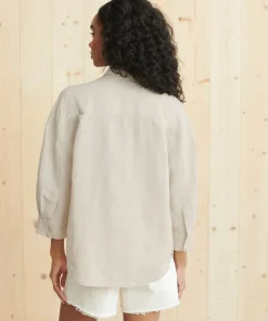 Jenni Kayne Linen Logan Shirt Natural New