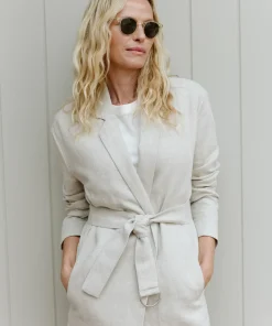 Jenni Kayne Linen Trench Coat Natural New