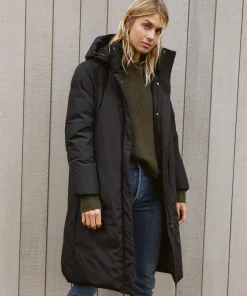 Jenni Kayne Long Puffer Jacket Black Clearance