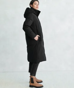 Jenni Kayne Long Puffer Jacket Black Clearance
