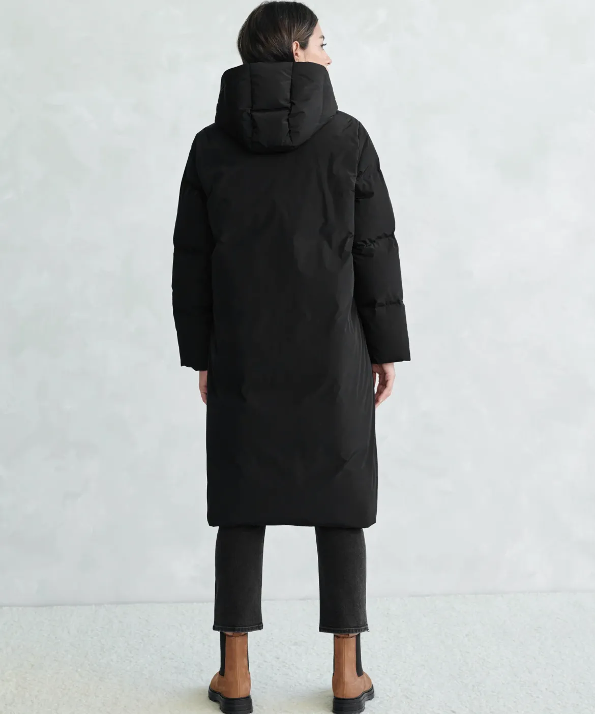 Jenni Kayne Long Puffer Jacket Black Clearance