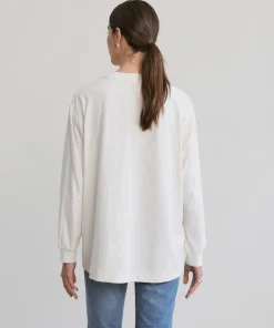 Jenni Kayne Long-Sleeve Vintage Pocket Tee Ivory Clearance