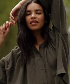 Jenni Kayne Long-Sleeve Willow Blouse Valley Hot