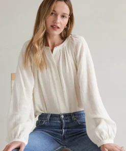 Jenni Kayne Long-Sleeve Willow Blouse Ivory Discount