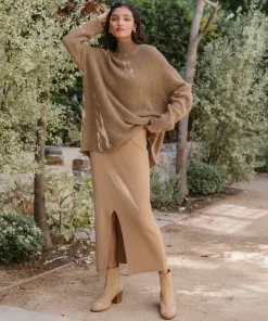 Jenni Kayne Ludlow Skirt Dark Camel Clearance