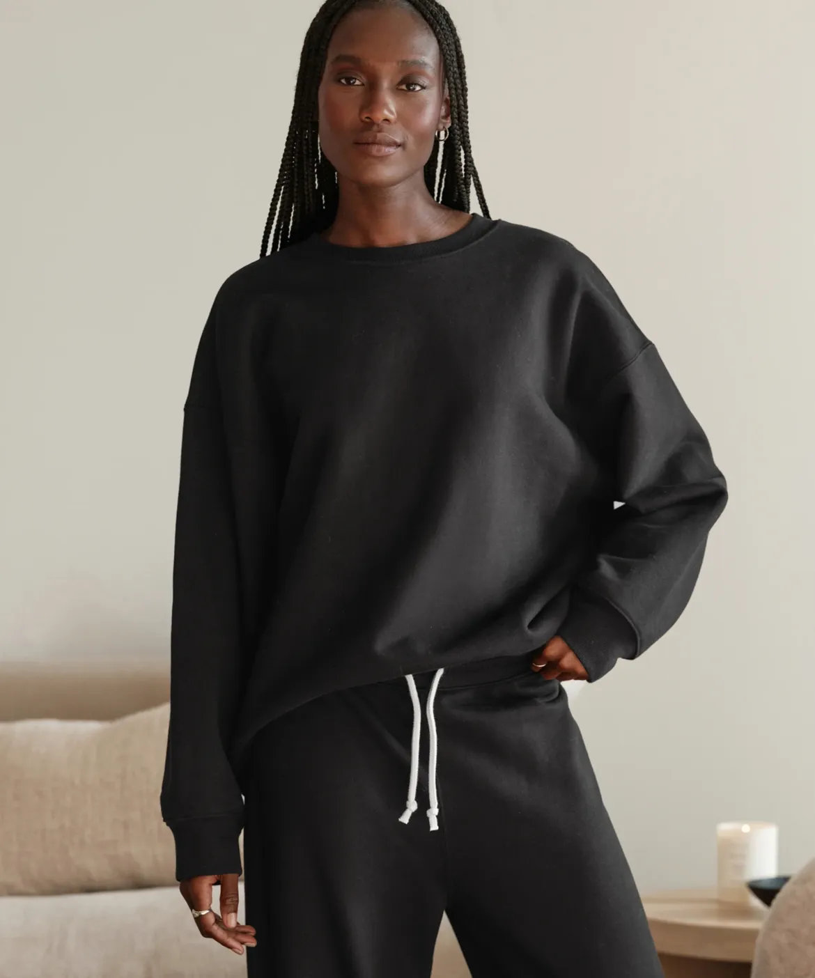 Jenni Kayne Marina Sweatshirt Black New