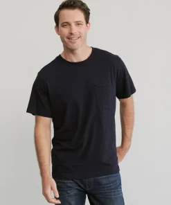 Jenni Kayne Men'S Vintage Pocket Tee Navy New