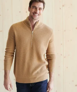Jenni Kayne Men'S Wool Half Zip Camel Hot