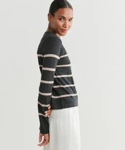 Jenni Kayne Mercer Crewneck Mocha Stripe Fashion