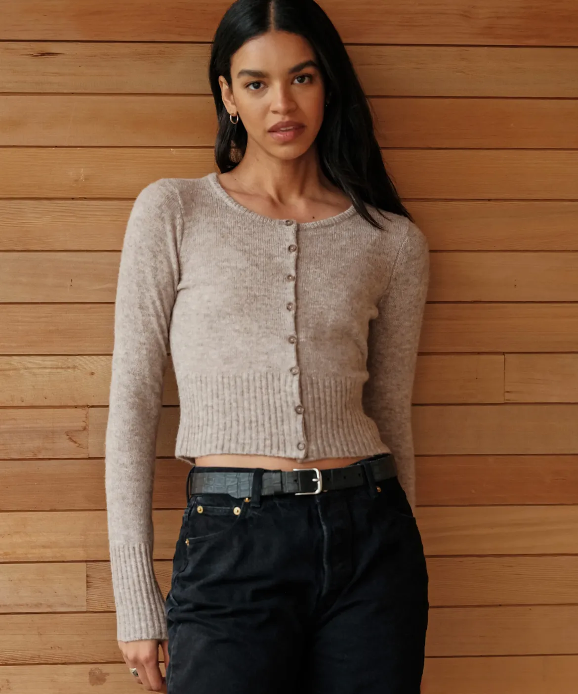 Jenni Kayne Merino Finley Cardigan Desert Hot