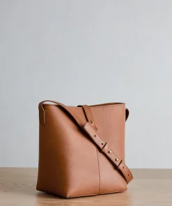 Jenni Kayne Mini Leather Bucket Bag Cognac Discount