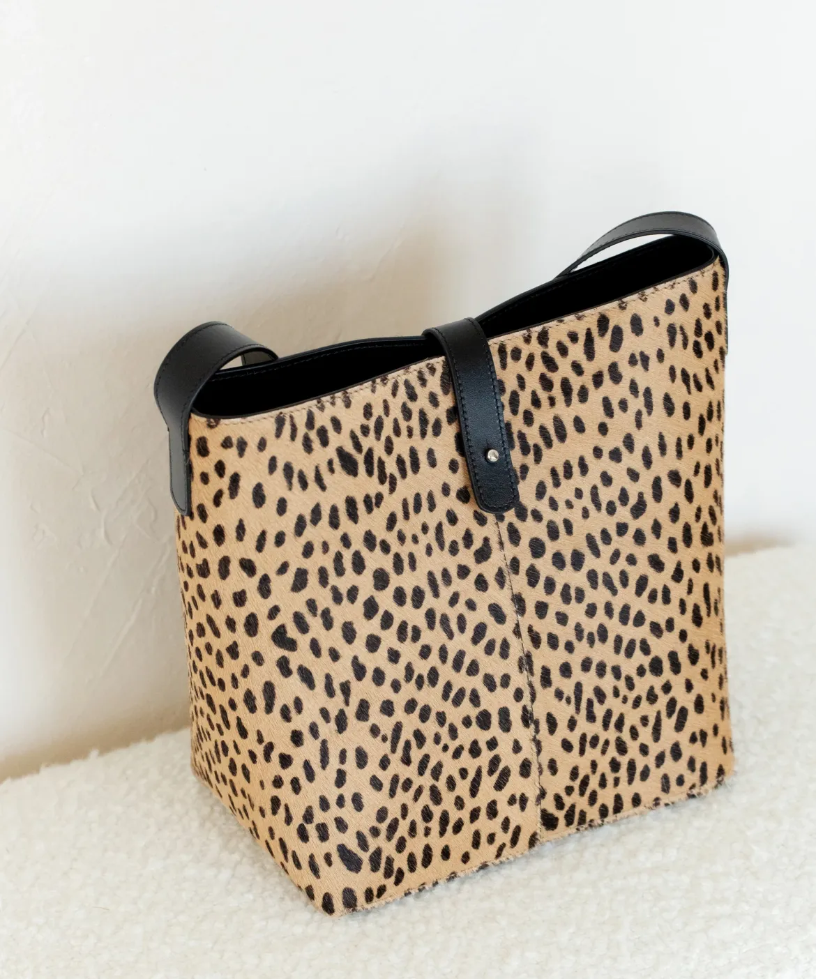 Jenni Kayne Mini Pony Hair Bucket Bag Cheetah Outlet