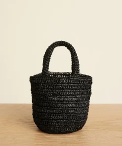 Jenni Kayne Mini Raffia Tote Black Outlet