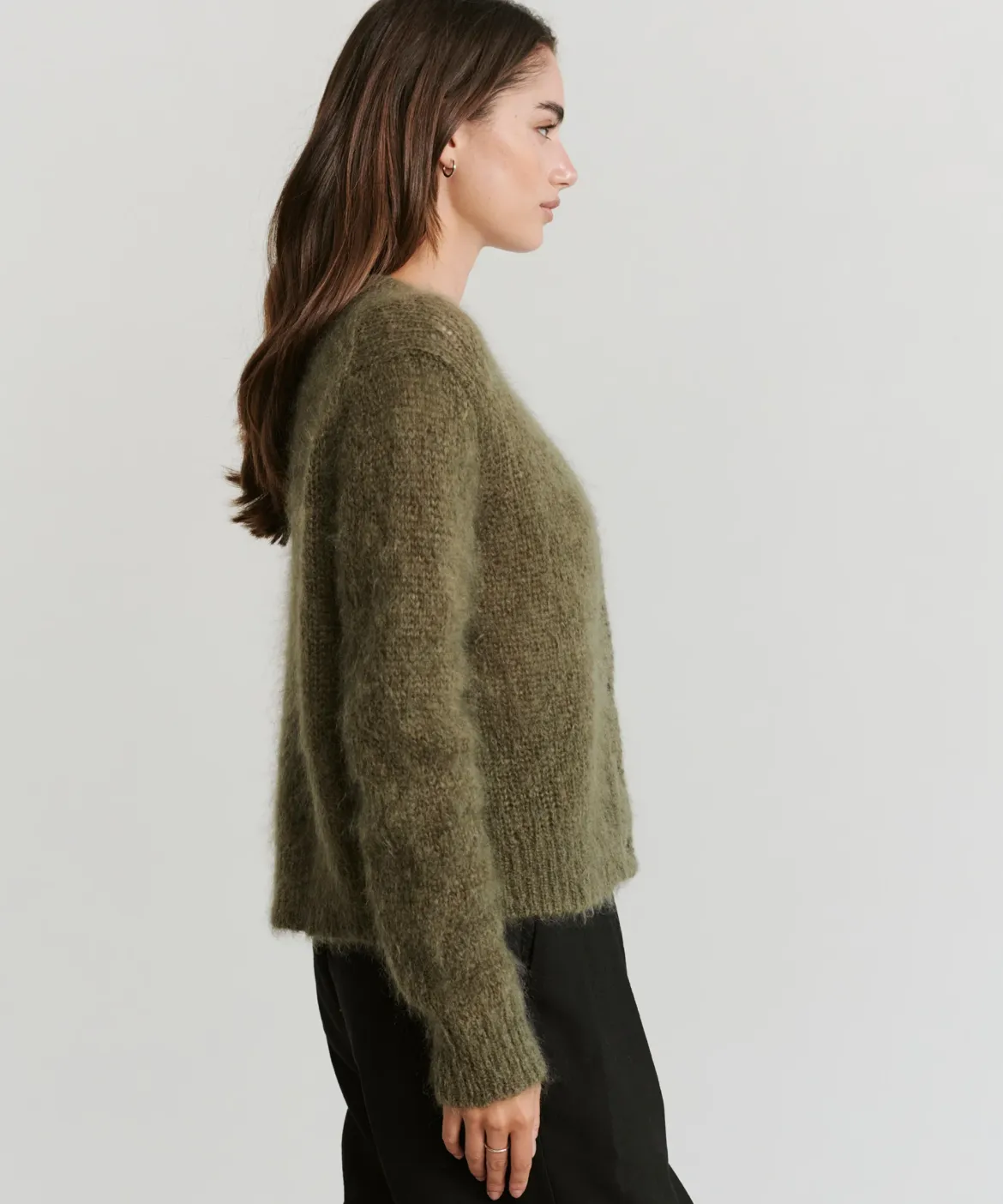 Jenni Kayne Mohair Boyfriend Cardigan Olive Discount