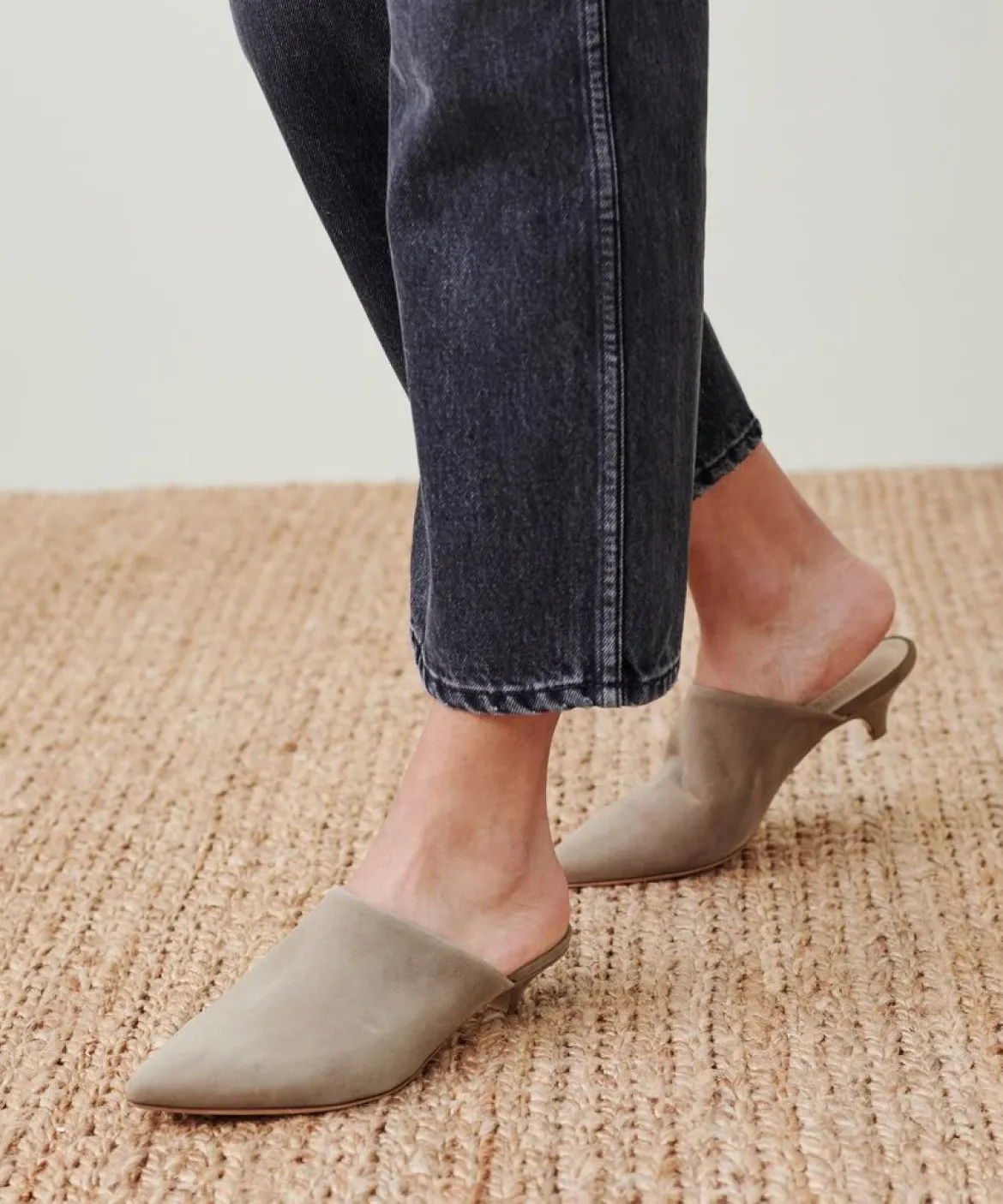 Jenni Kayne Oiled Leather Kitten Heel Mule Laurel Sale