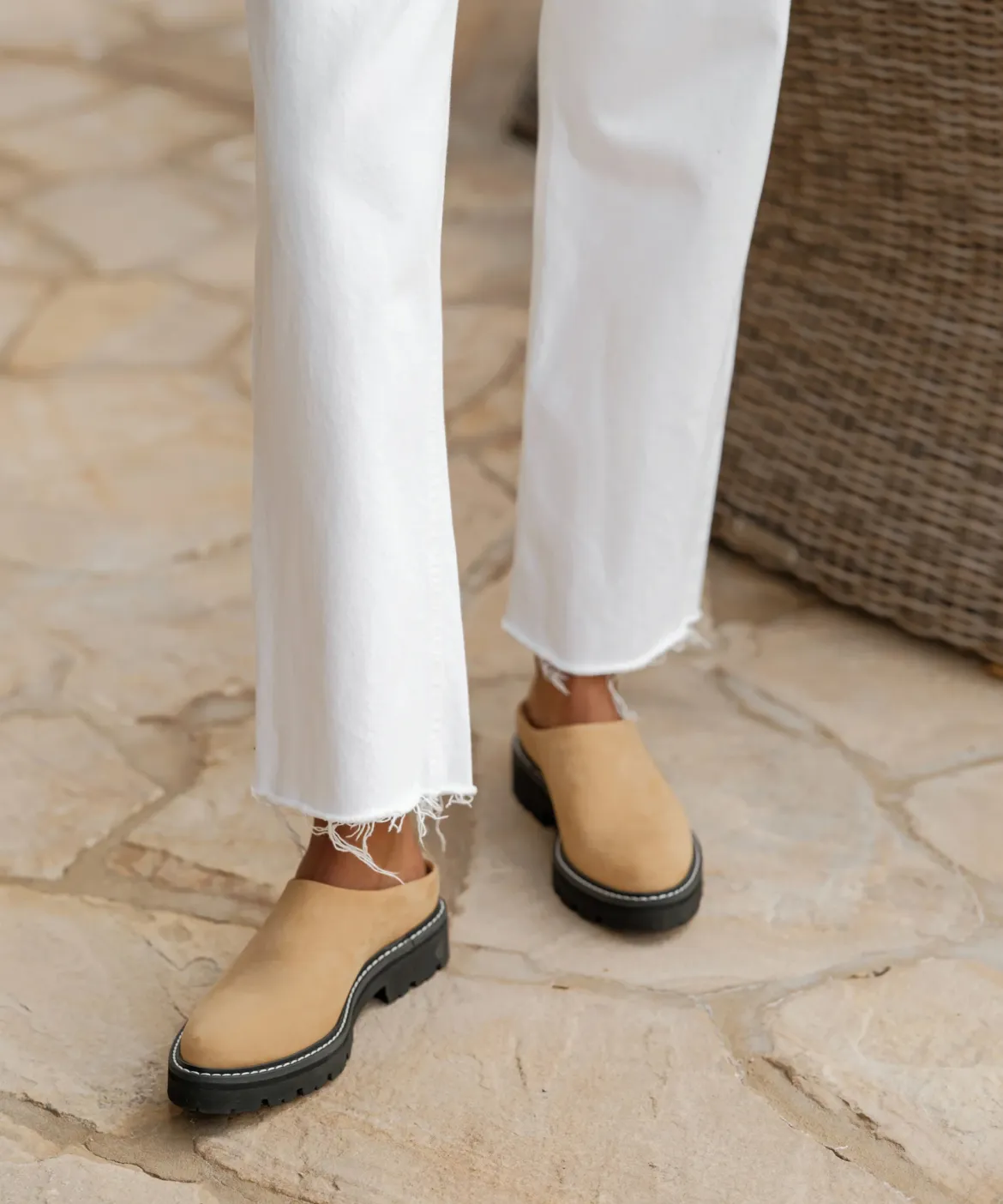 Jenni Kayne Oiled Leather Lug Sole Mule Dark Sand Best