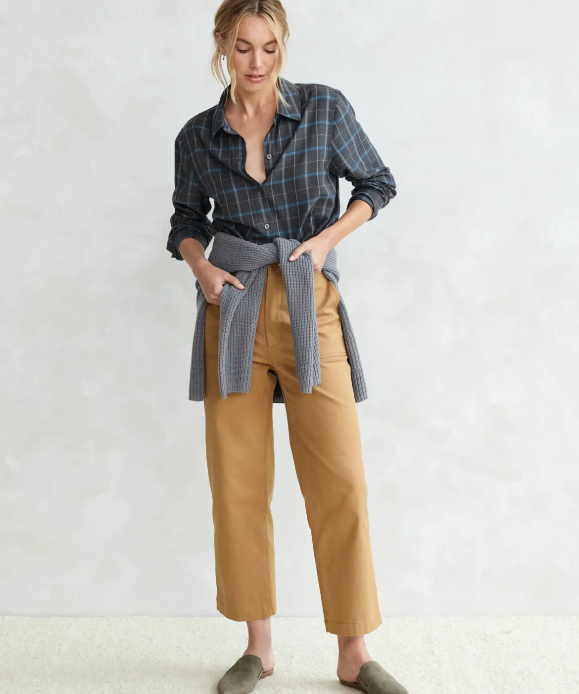 Jenni Kayne Oiled Leather Mule Olive Clearance