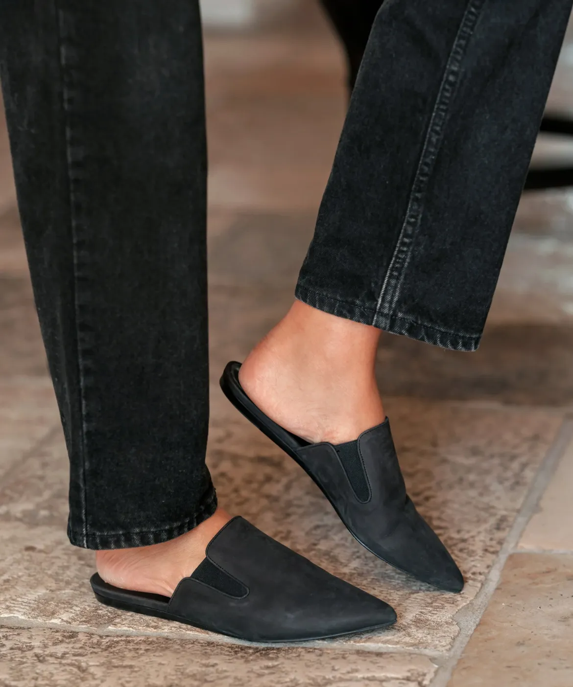Jenni Kayne Oiled Leather Mule Black Outlet
