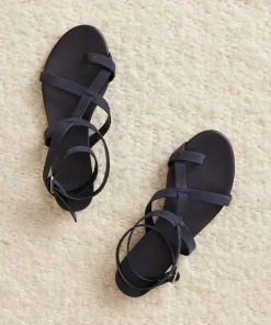 Jenni Kayne Oiled Leather Strappy Sandal Navy Outlet