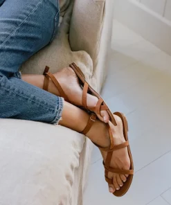 Jenni Kayne Oiled Leather Strappy Sandal Walnut Sale