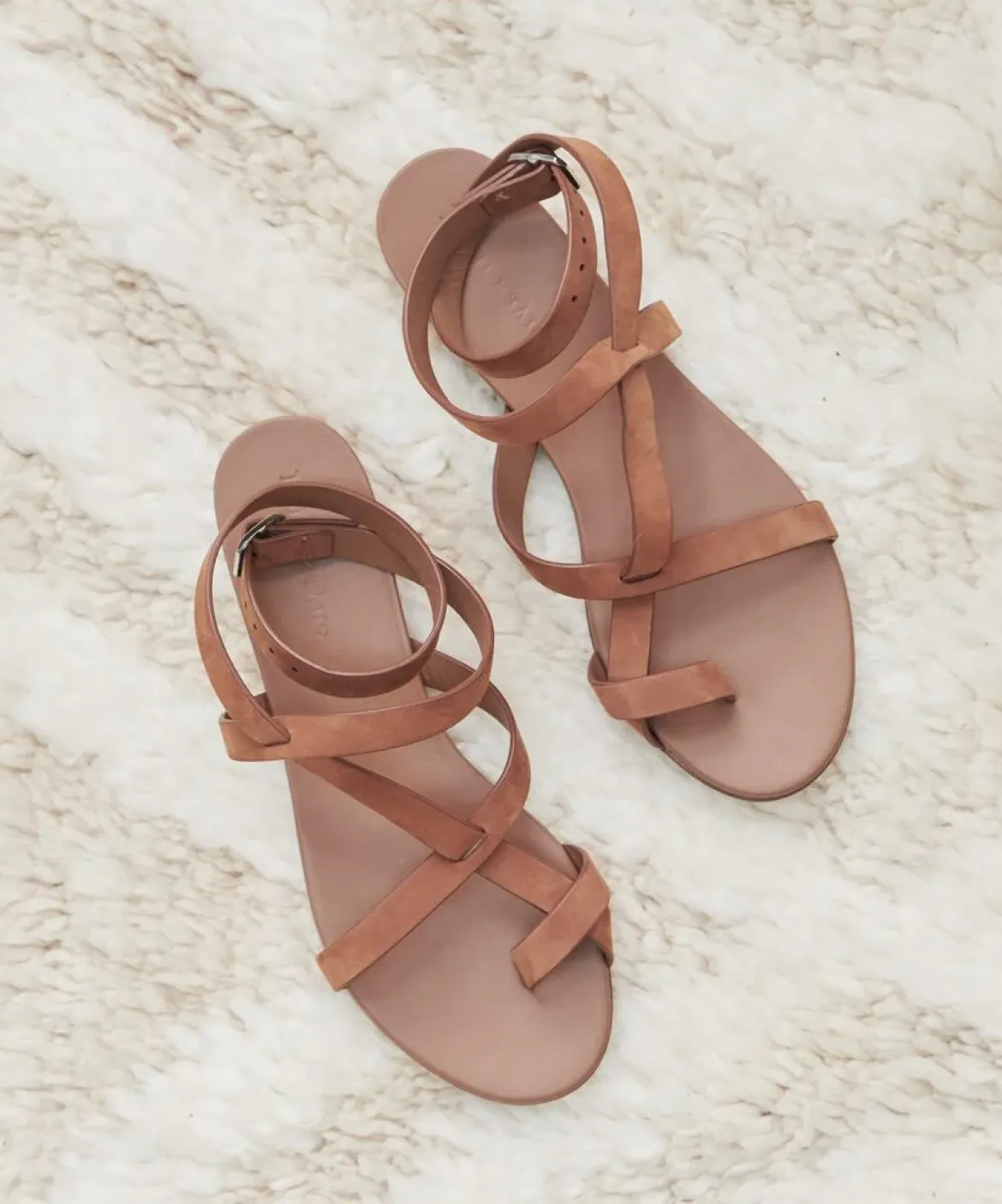 Jenni Kayne Oiled Leather Strappy Sandal Walnut Sale