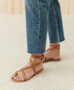 Jenni Kayne Oiled Leather Strappy Sandal Walnut Sale