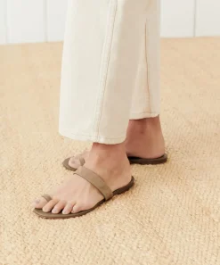 Jenni Kayne Oiled Leather Strap Sandal Taupe Discount