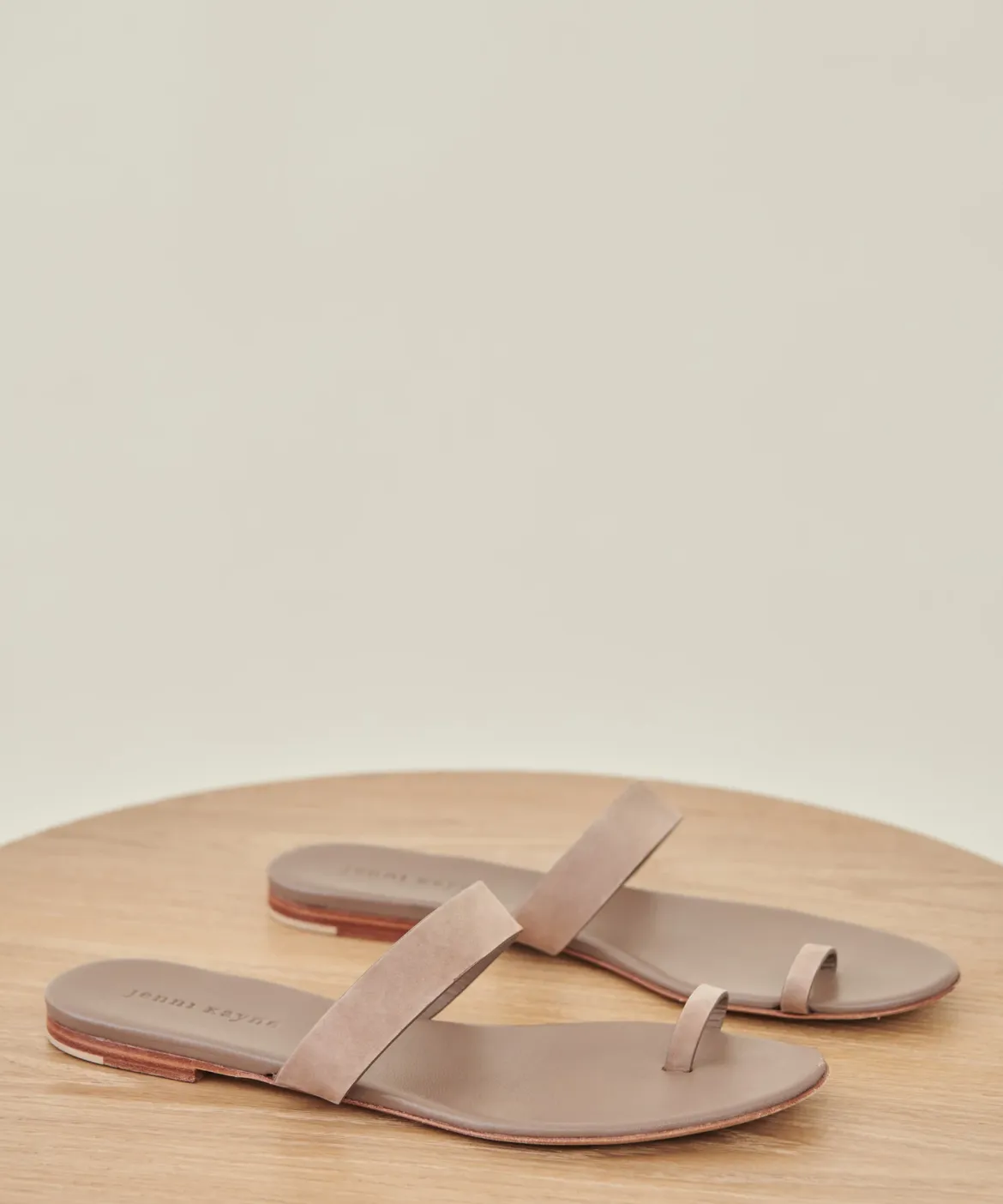 Jenni Kayne Oiled Leather Strap Sandal Taupe Discount