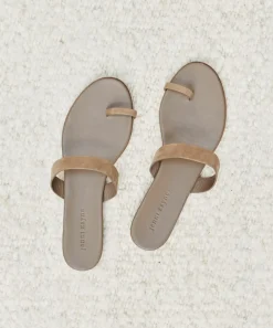 Jenni Kayne Oiled Leather Strap Sandal Taupe Discount