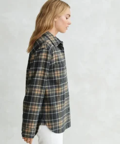 Jenni Kayne O'Keeffe Overshirt Charcoal Plaid Sale