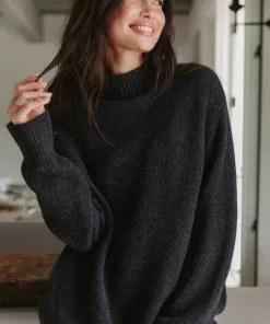 Jenni Kayne Oversized Cotton Pullover Charcoal Clearance
