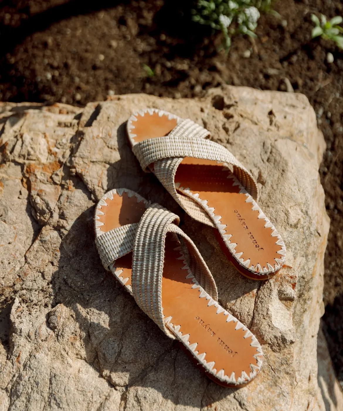 Jenni Kayne Raffia Crossover Sandal Natural Hot