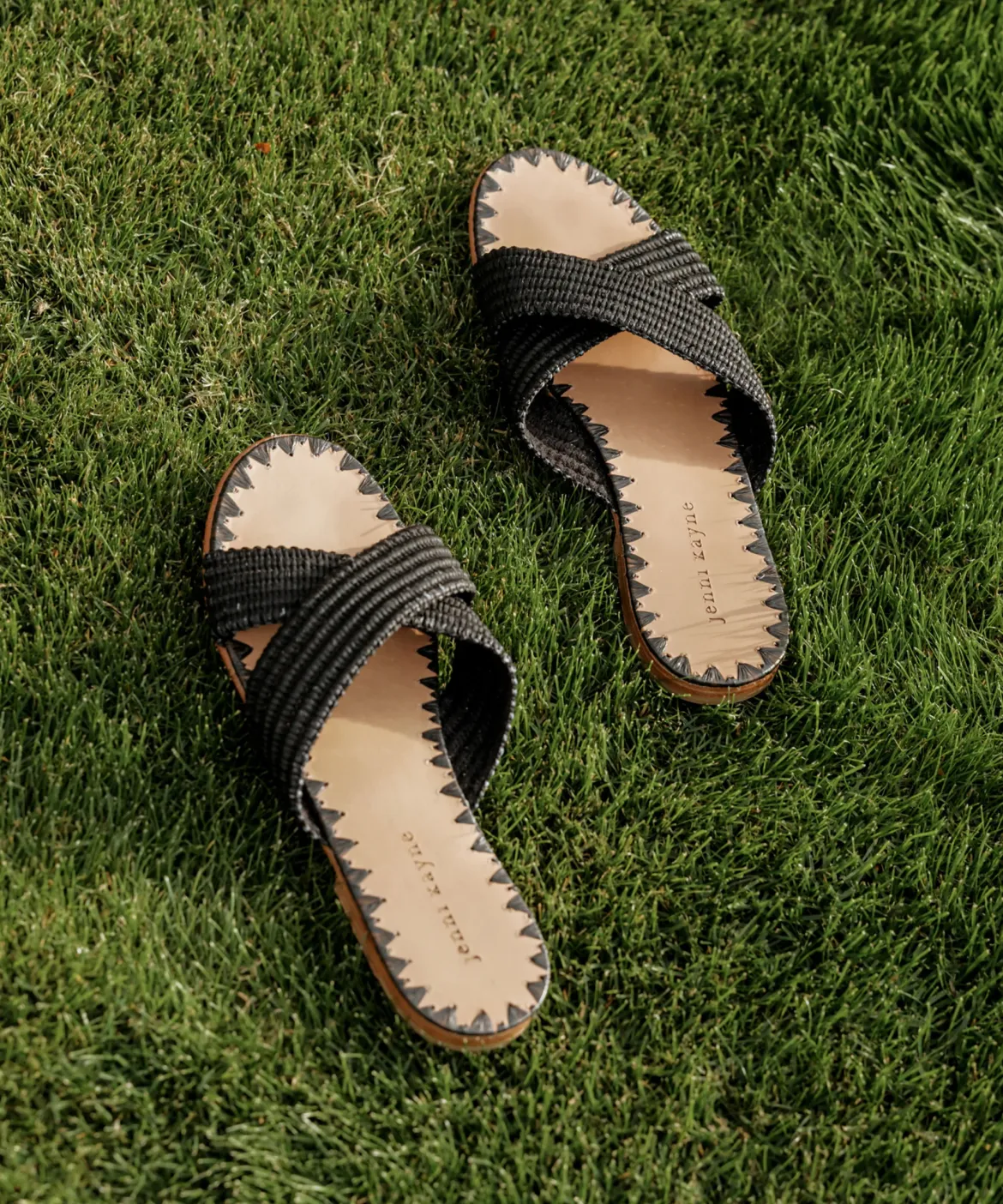 Jenni Kayne Raffia Crossover Sandal Black Online