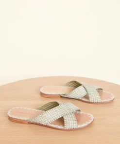 Jenni Kayne Raffia Crossover Sandal Willow Hot