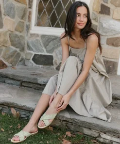 Jenni Kayne Raffia Crossover Sandal Willow Hot