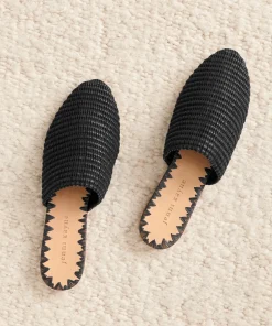 Jenni Kayne Raffia Mule Black Outlet