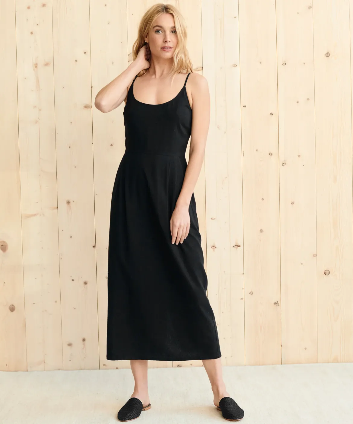 Jenni Kayne Raffia Mule Black Outlet